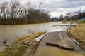 Roanoke River at Flood Stage Covering the Greenway Royalty Free Stock Photo